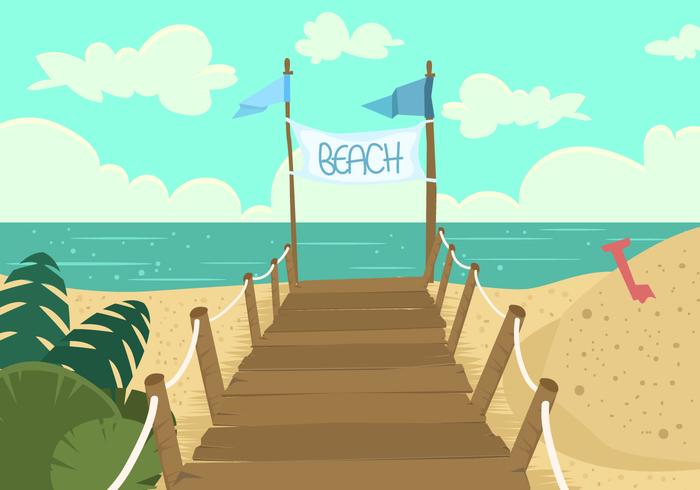 Boardwalk Beach View vector