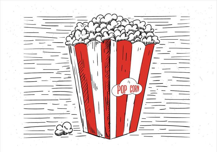 Hand Drawn Vector Pop Corn Illustration