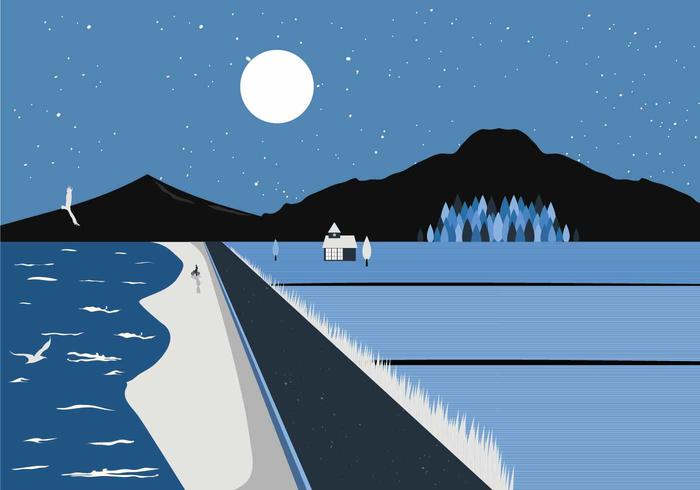 Broad Walk at Beach Illustration Broad Walk at Beach Illustration