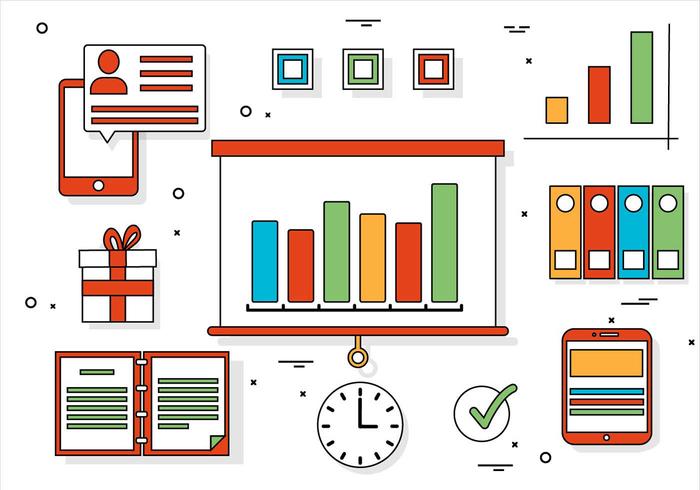 Free Flat Design Vector Office Elements Free Flat Design Vector Office Elements