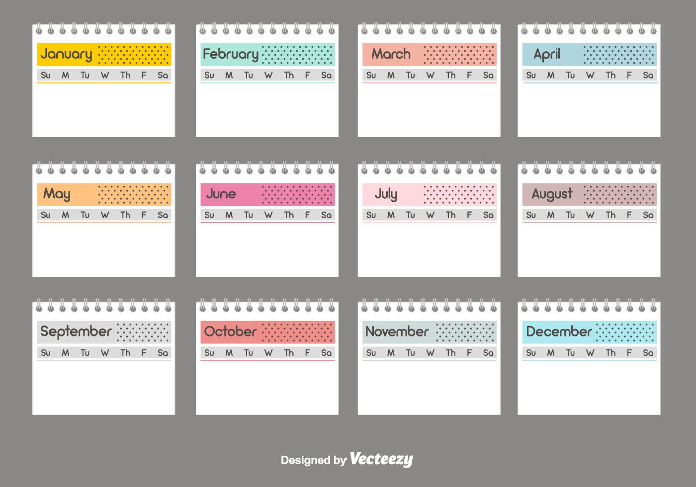Desktop Calendar Vector Template 150442 Vector Art at Vecteezy