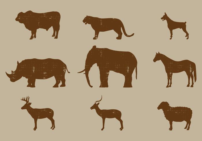 Mammal silhouettes vector