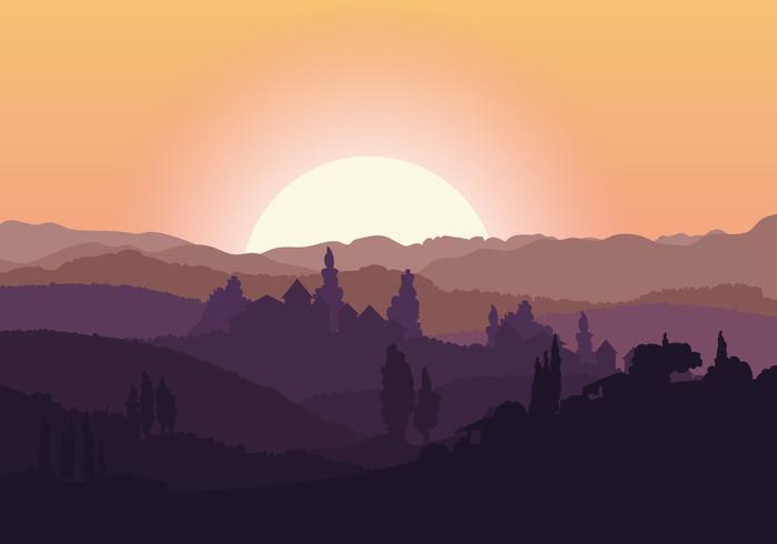 Hermoso paisaje de Toscana vector