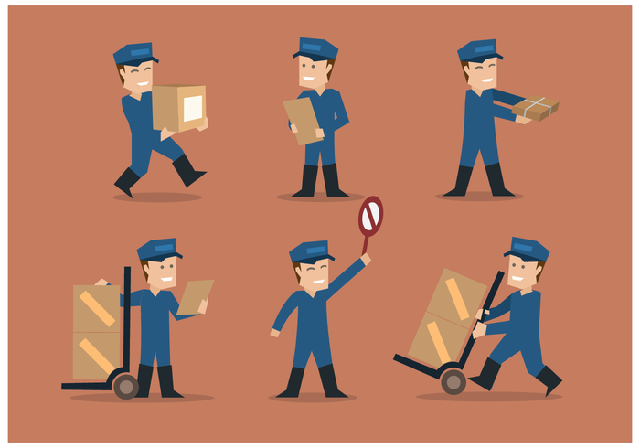 Movers and Delivery Men Illustration Vectors Movers and Delivery Men Illustration Vectors