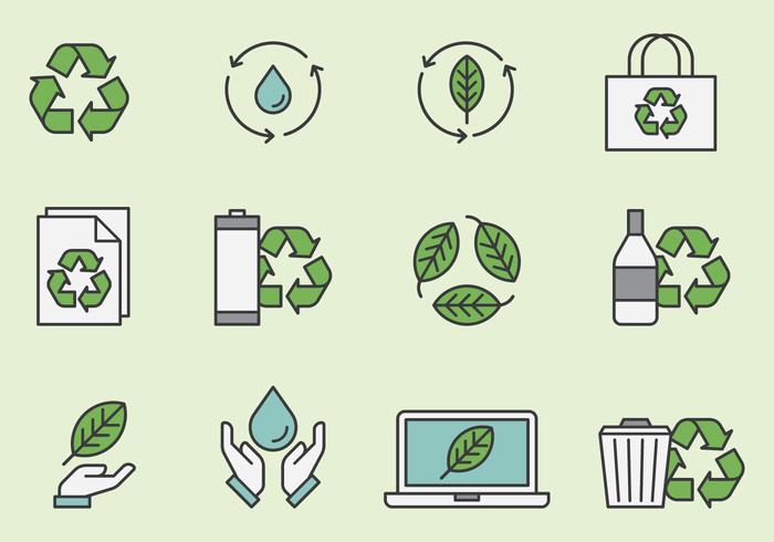 Iconos De Reciclaje Y Medio Ambiente vector