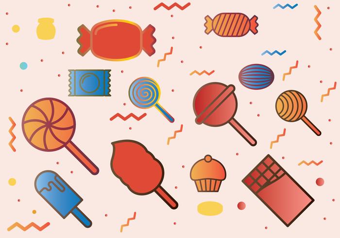 Candies Icons Set vector