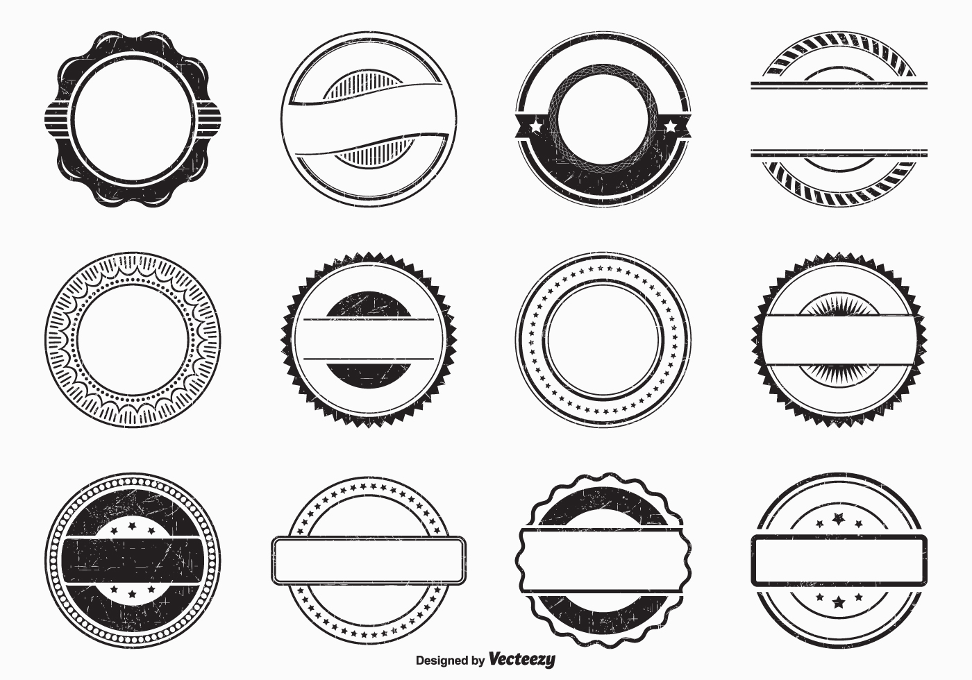 Collection Of Grungy Rubber Stamps Vintage Design Stock Illustration -  Download Image Now - Rubber Stamp, Logo, Circle - iStock