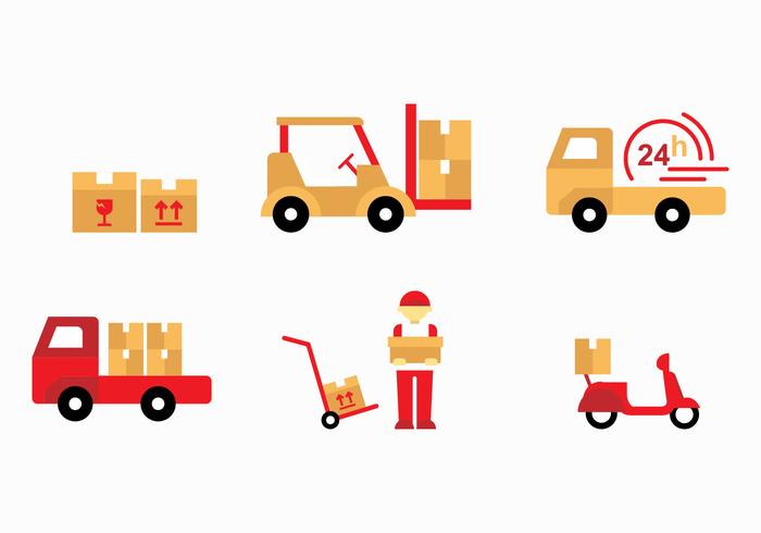 Flat Sticker Movers Vectors 