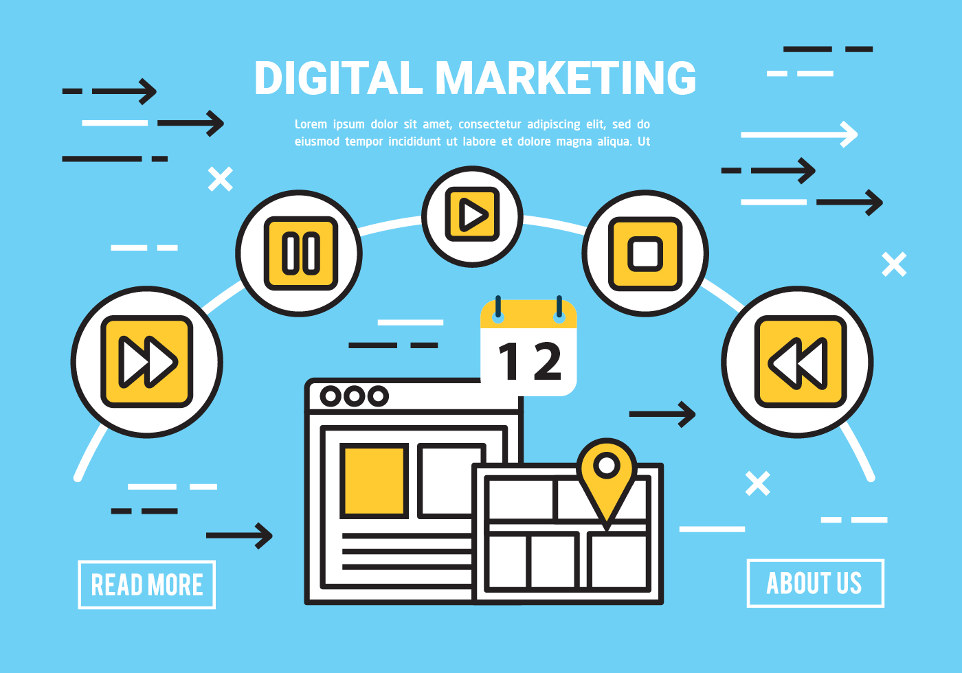 Free Flat Digital Marketing Concept Vector 150511 Vector Art at Vecteezy