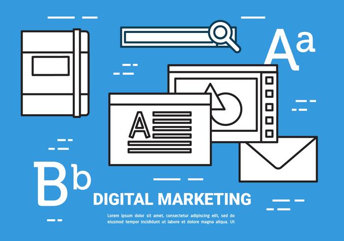 Free Flat Digital Marketing Concept Vector