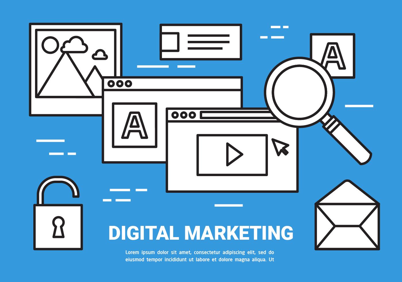 Free Flat Digital Marketing Concept Vector 150514 Vector Art at Vecteezy