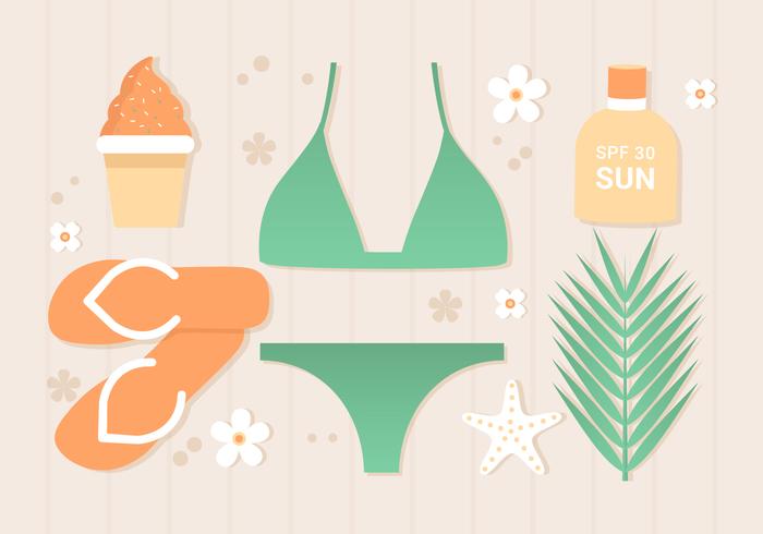 Free Flat Tropical Summer Background vector