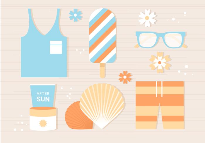 Free Flat Tropical Summer Background vector