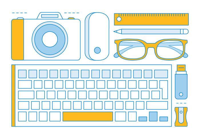 Free Linear Office Tools Elements vector