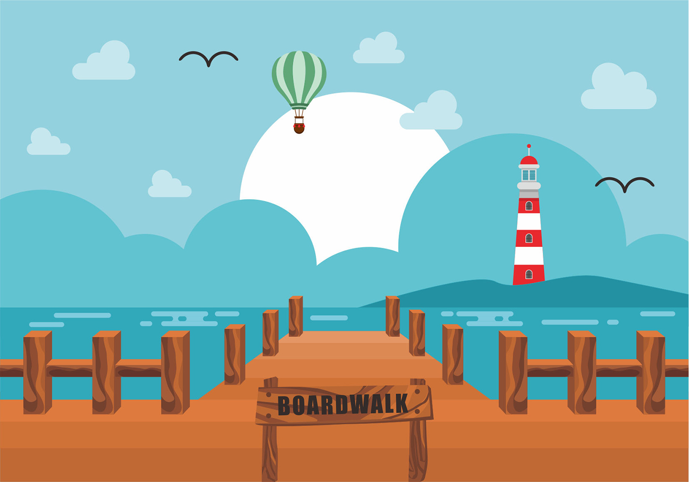 Boardwalk Vector Design 150532 Vector Art at Vecteezy