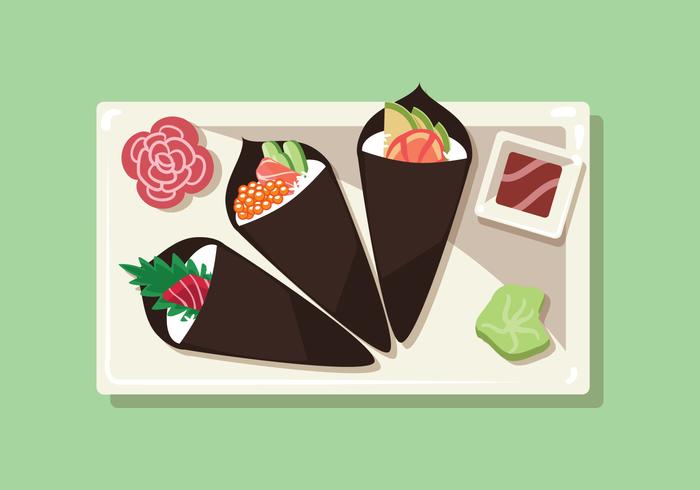 Temaki sushi vectorial vector