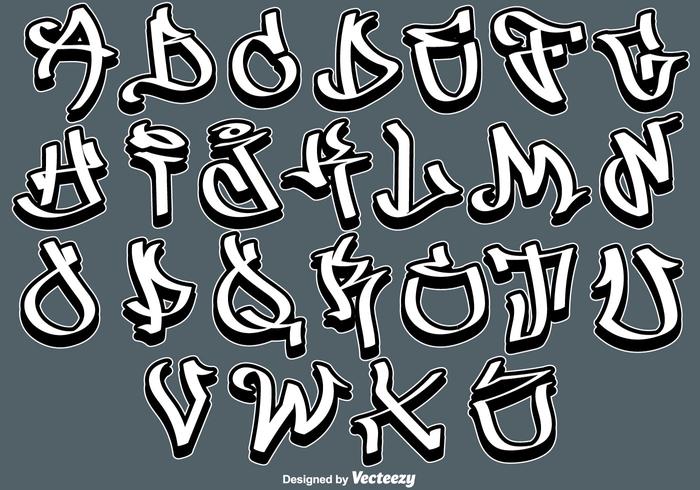 Vector Graffiti Alphabet Letters Stickers Download Free Vector Art