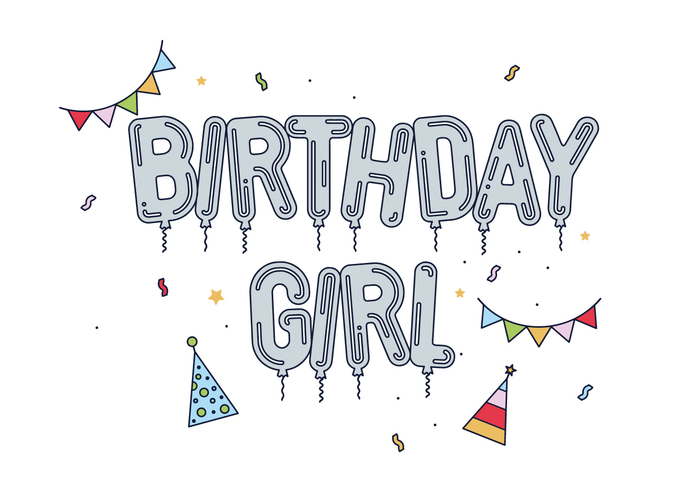 Download Free Birthday Girl Vector - Download Free Vectors, Clipart ...