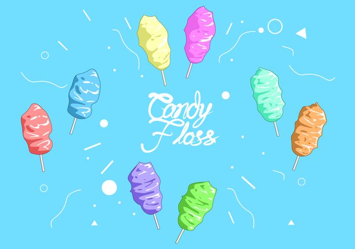 Rainbow Candy Floss Vector Libre