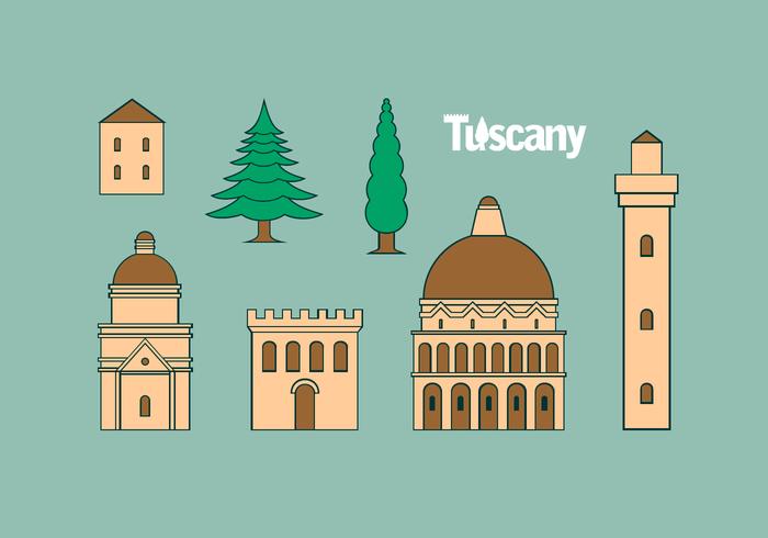 Tuscany Icon Set Free Vector
