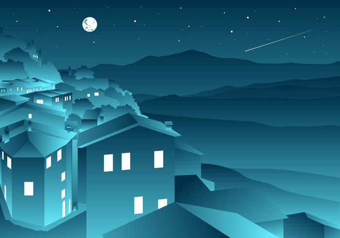 Shooting Star In Tuscany Vector