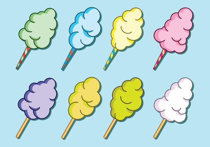 Candy Floss vector iconos conjunto