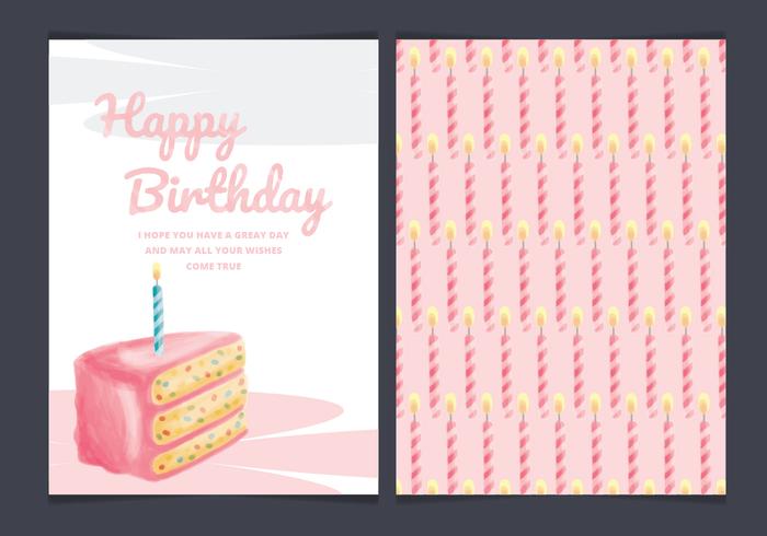 Vector Birthday Cake Card