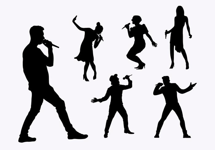 Flat Silhouette Singers  vector