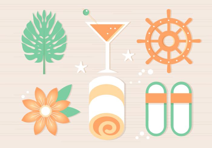 Free Summer Beach Elements Background vector