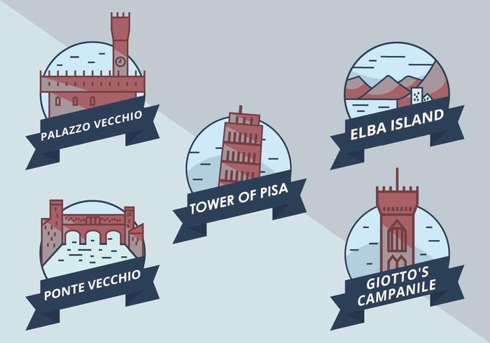 Icono Vector de lugares de interés en la Toscana