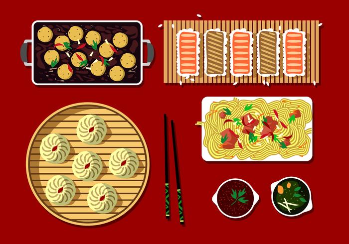 Japonés Dim Sum vector libre