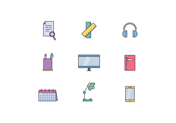 Work Desk Objects vector