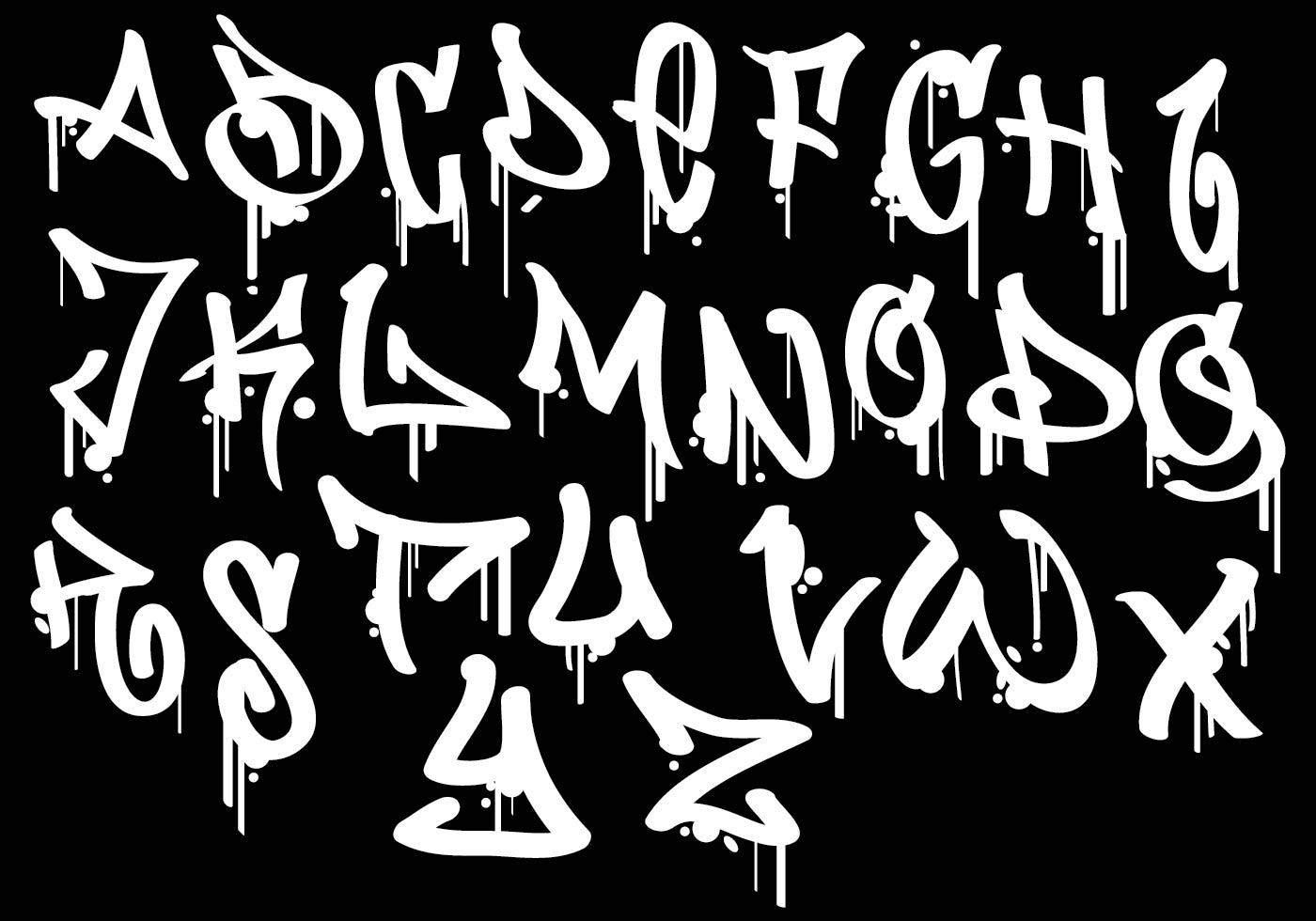 Graffiti Alphabet 150797 Vector Art at Vecteezy