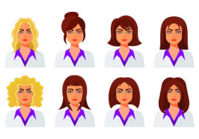 Set Of Woman Icons vector