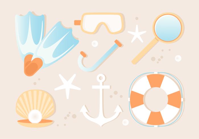 Fondo libre de los elementos de la playa del verano vector