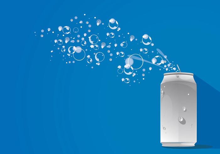 Fizz Coming Out of Aluminum Can Vector