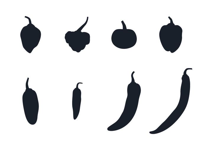 Silueta de chiles vector