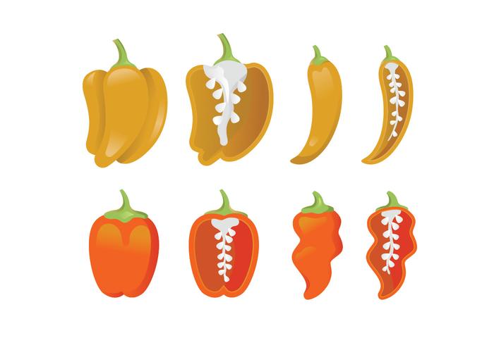 Vector icons of habanero