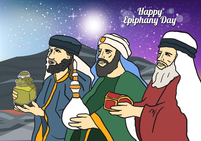 Three Kings In Epiphany Day vector
