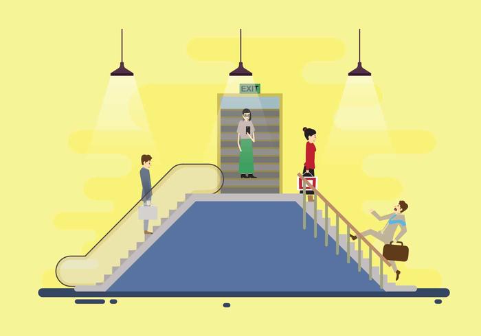 Subway Escalator Vector