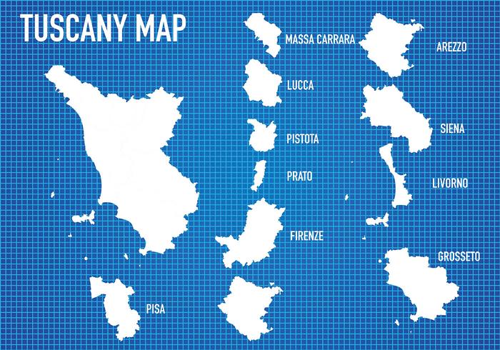 Vector mapa de la Toscana