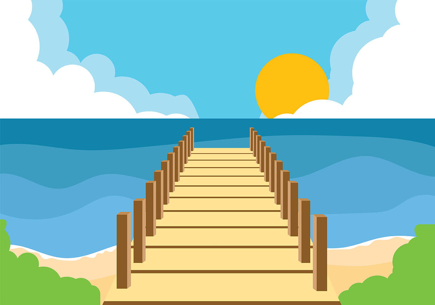 Boardwalk Background Vector 150922 Vector Art at Vecteezy
