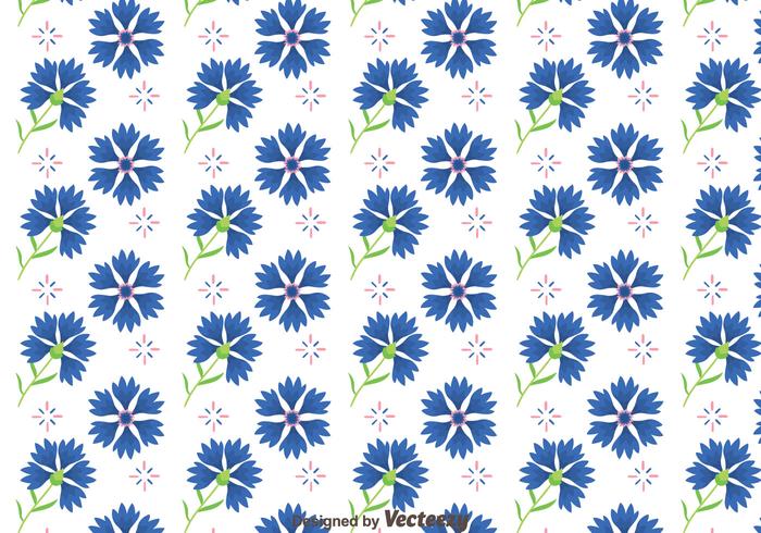 Bluebonnet Flowers Pattern Vector