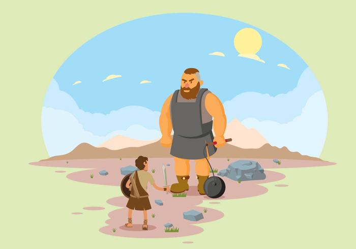 Free David and Goliath illustration vector