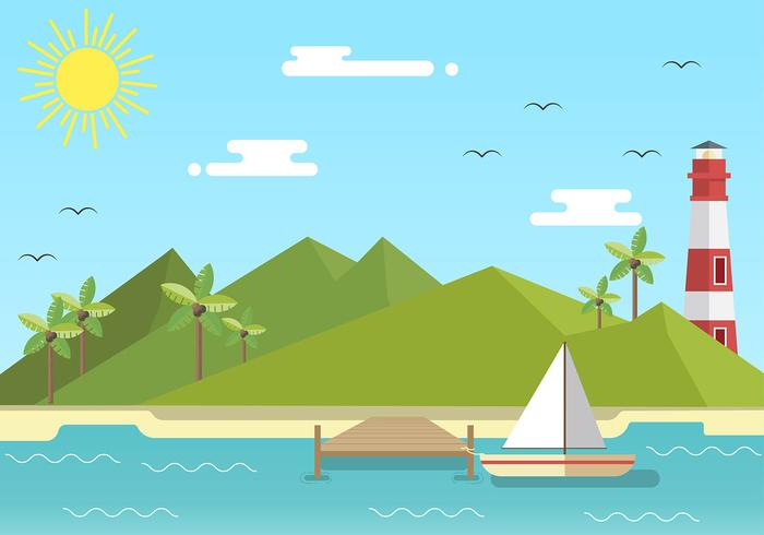 Boardwalk Flat Free Vector