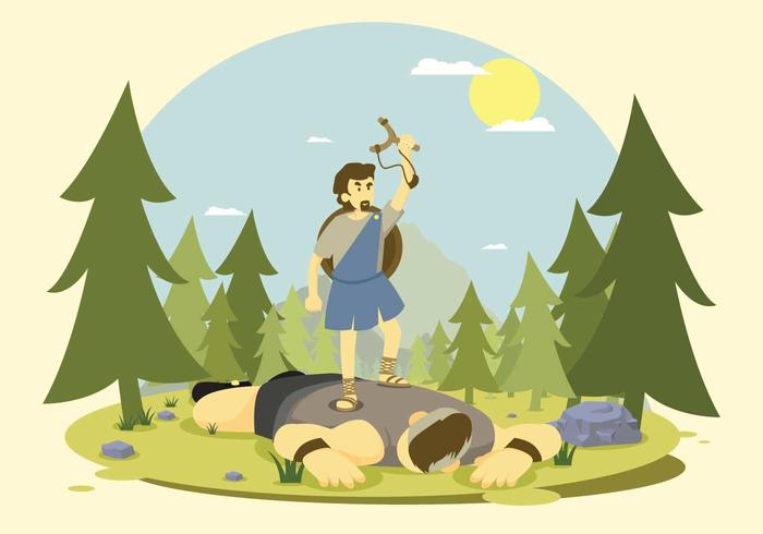 Free Goliath Defeated by David Illustration vector