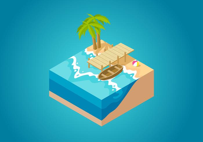 Boardwalk Isometric Free Vector