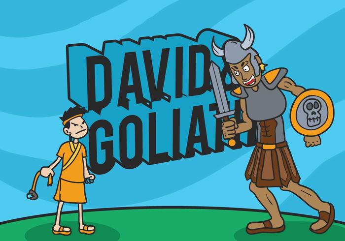 David and goliath vector illustration 