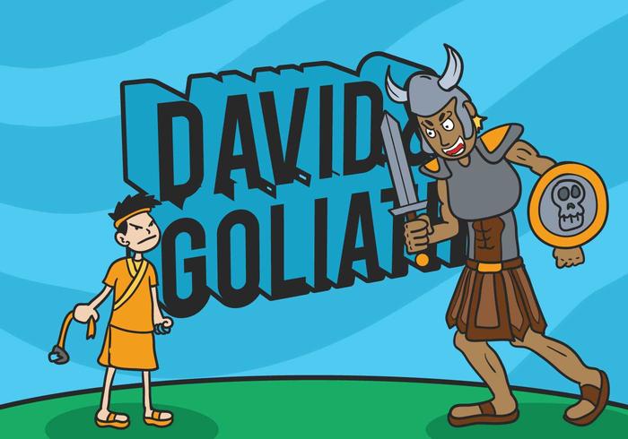 David y goliath ilustración vectorial vector