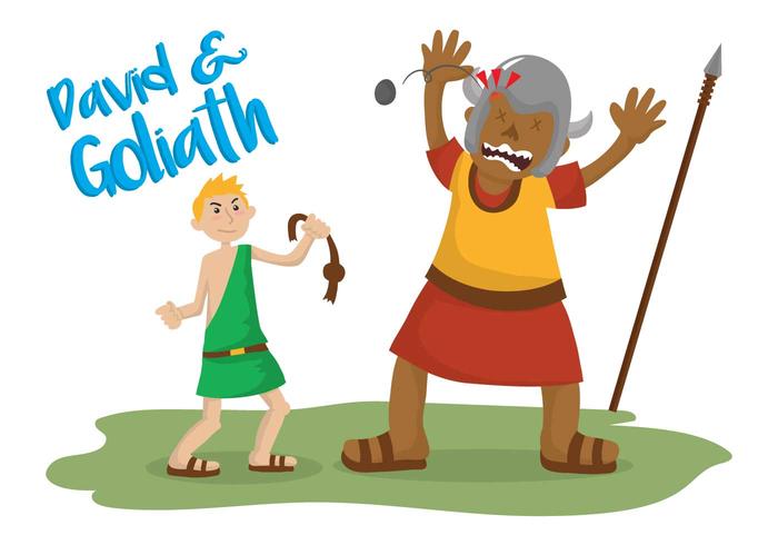 David and goliath vector illustration 